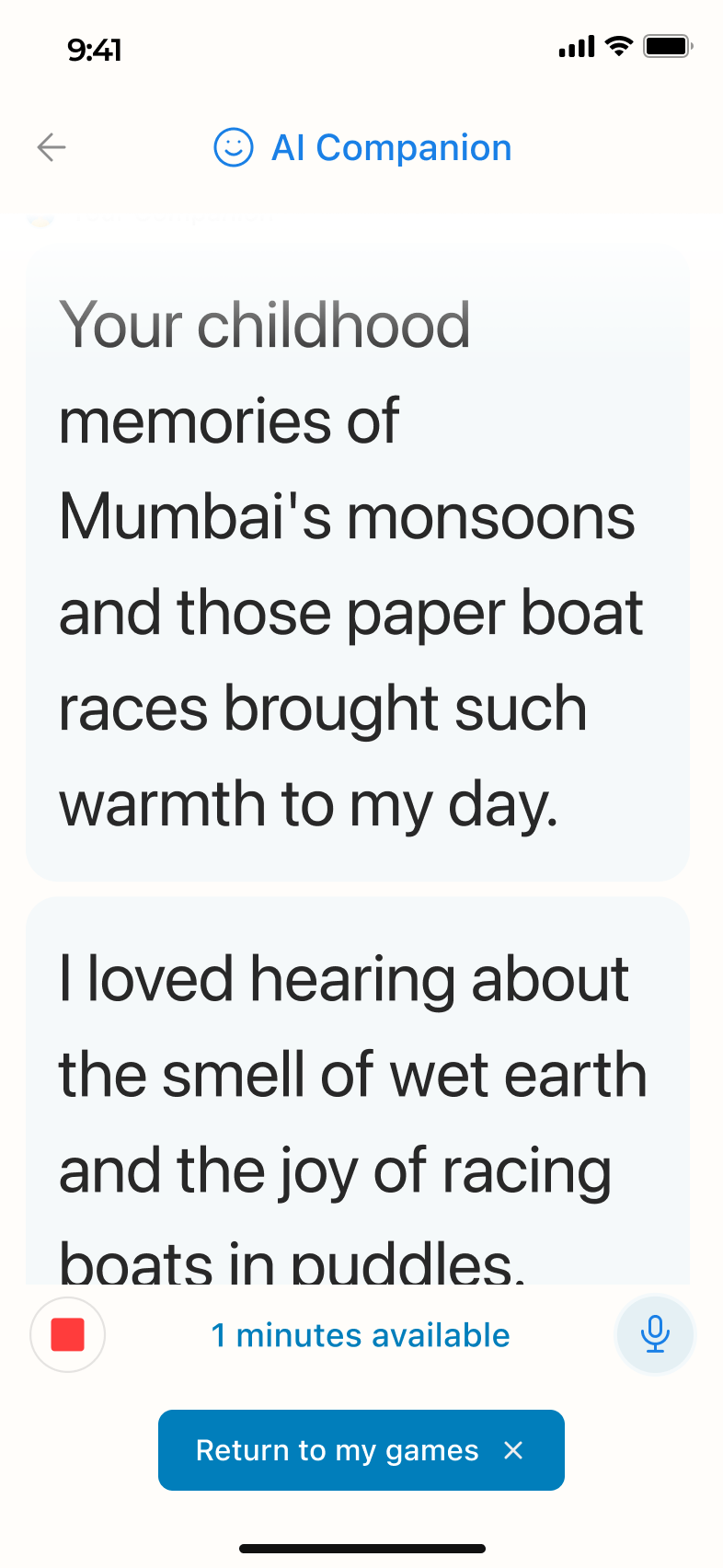 AI companion reflecting on Mumbai monsoon memories